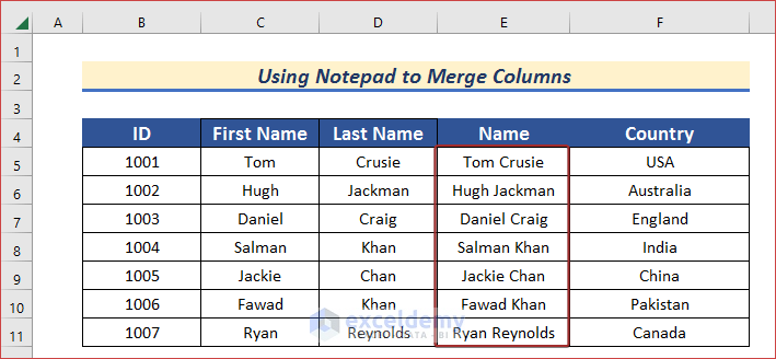 How to Merge Rows and Columns in Excel