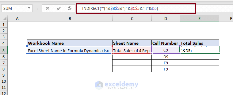Applied INDIRECT formula for dynamic reference to another book