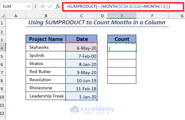 Using SUMPRODUCT