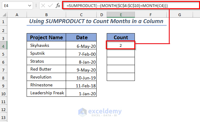 Using SUMPRODUCT