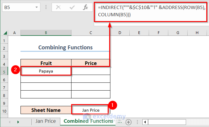 Combine INDIRECT, ADDRESS, ROW & COLUMN Functions in Excel