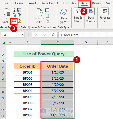 Creating Table from Selected Data Range