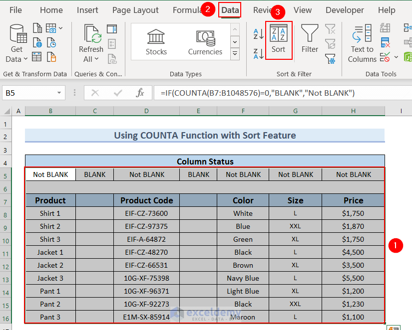 Using Sort Feature to Delete Unused Columns in Excel