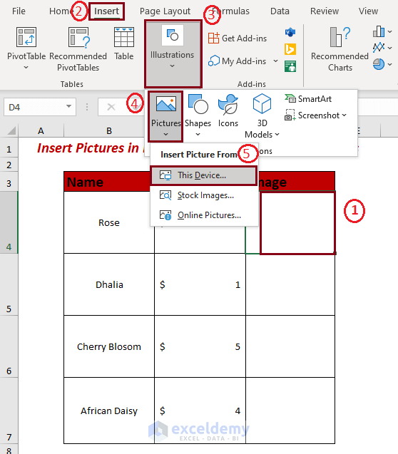Inserting images to apply VBA