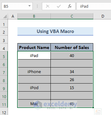 Selecting dataset to apply VBA MACRO