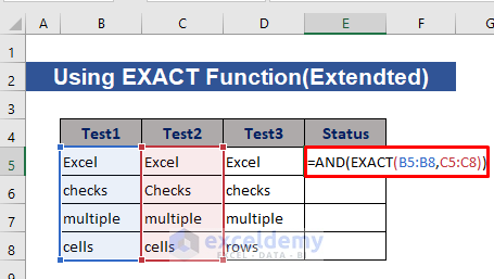 Apply EXACT function to check multiple ranges