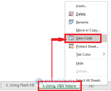 Clicking View mode by right clicking on the name of the sheet