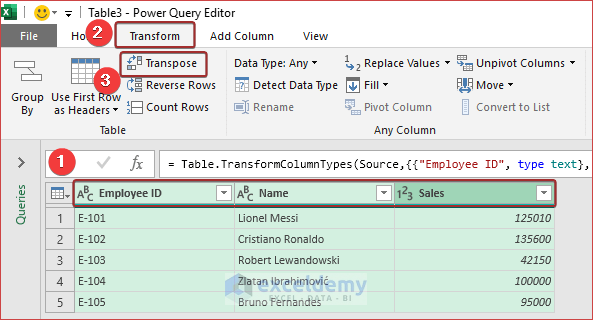 Transpose Multiple Rows in Group to Columns Using Form Table Feature