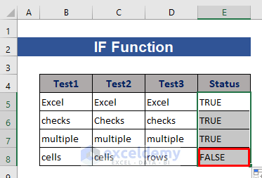 Result of IF function after checking multiple cells