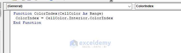 VBA macro code for color code