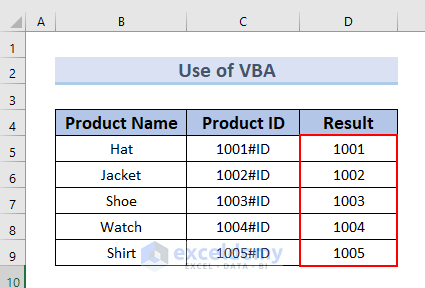 Complete Result column using VBA