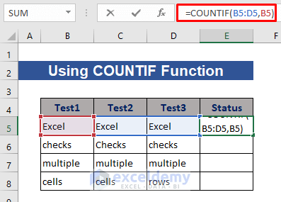 COUNTIF formula to check multiple cells