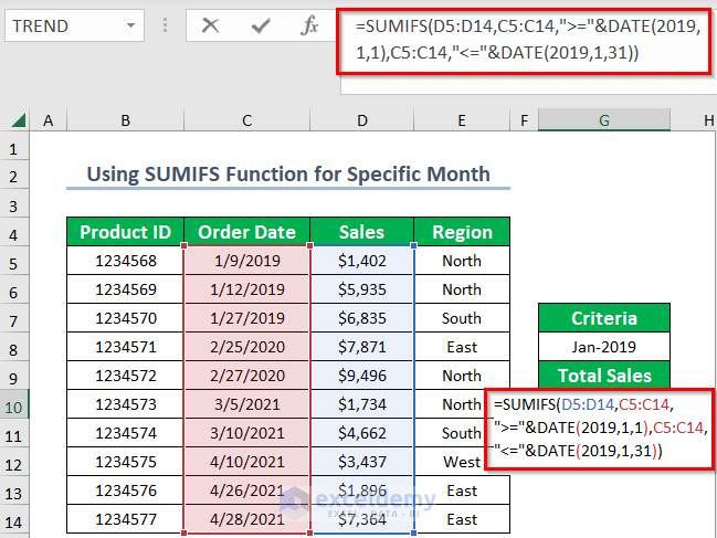 Combining SUMIFS & DATE Functions