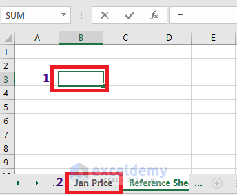 Process to Reference Another Sheet - Create a Formula