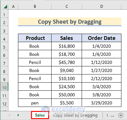 How to Copy a Sheet in Excel by Dragging