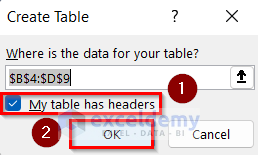 Use Format as Table Feature to Make a Table in Excel