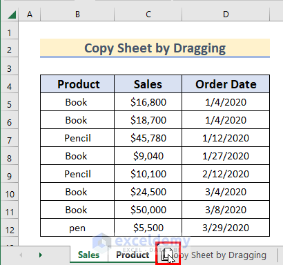 How to Copy Multiple Sheets in Excel by Dragging