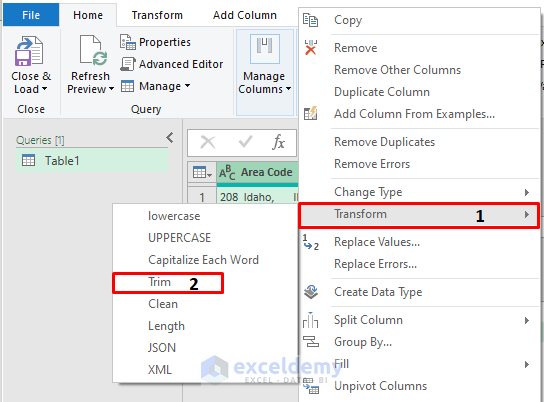 Excel Power Query to Remove Blank Characters