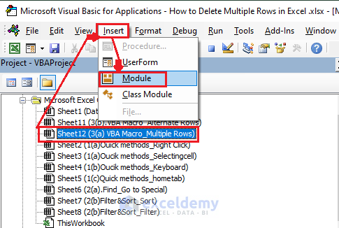 Opening new module for the selected sheet