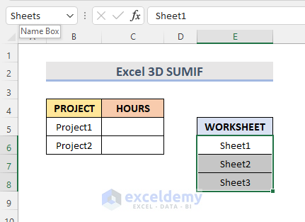 Steps to Use 3D SUMIF for Multiple Worksheets