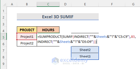 Steps to Use 3D SUMIF for Multiple Worksheets