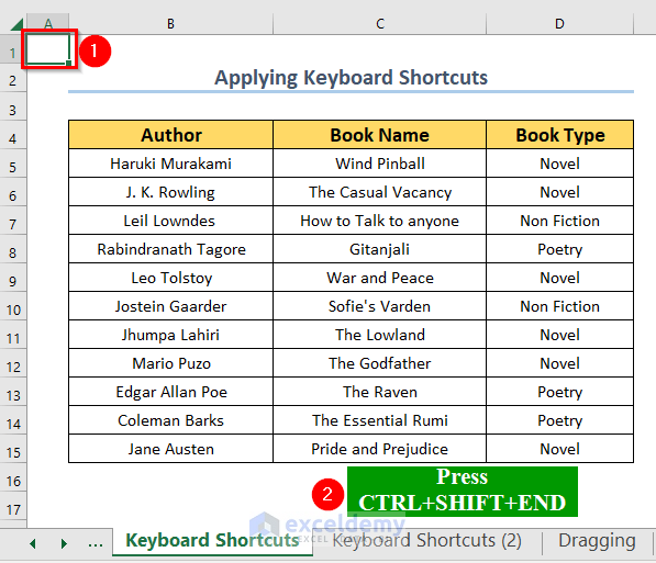 Employing Keyboard Shortcuts to Duplicate a Sheet in Excel