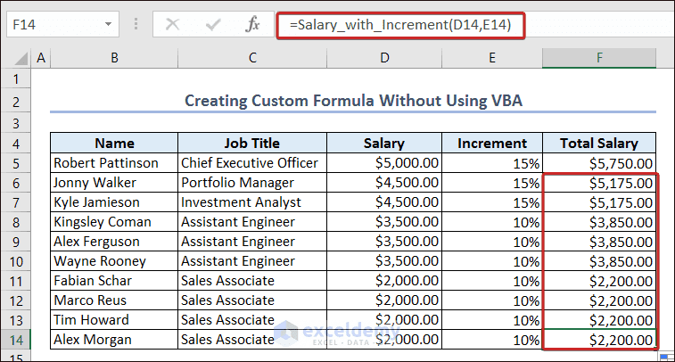 How to Create a Custom Formula in Excel (2 Practical Examples)