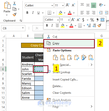 Copy Cell with Formatting with Right Click