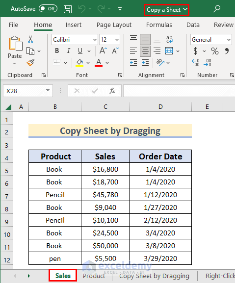 How to Copy a Sheet in Excel by Dragging to Another Workbook