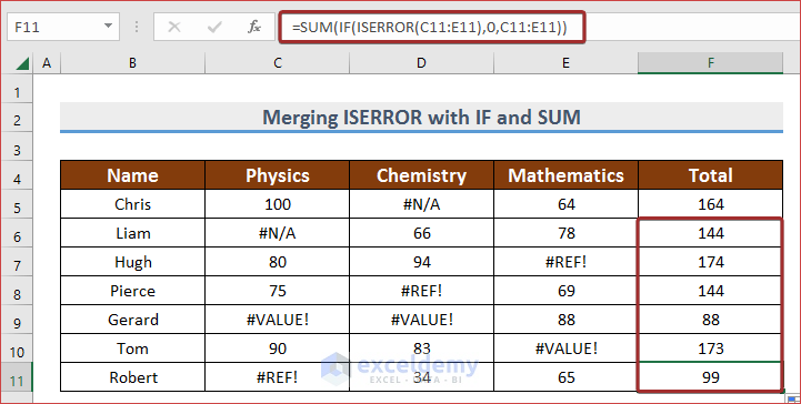 AutoFill to Merge ISERROR with IF and SUM Functions