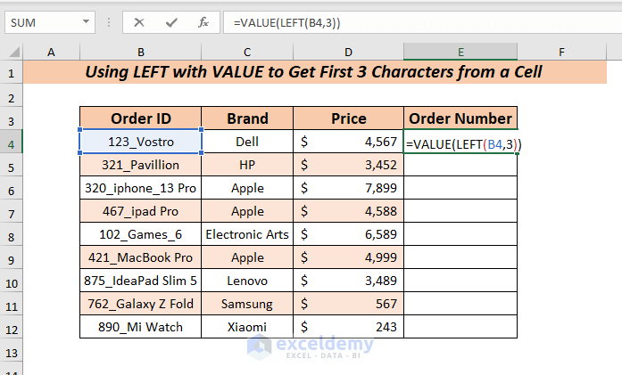 Using LEFT with VALUE Function to Get First 3 Characters