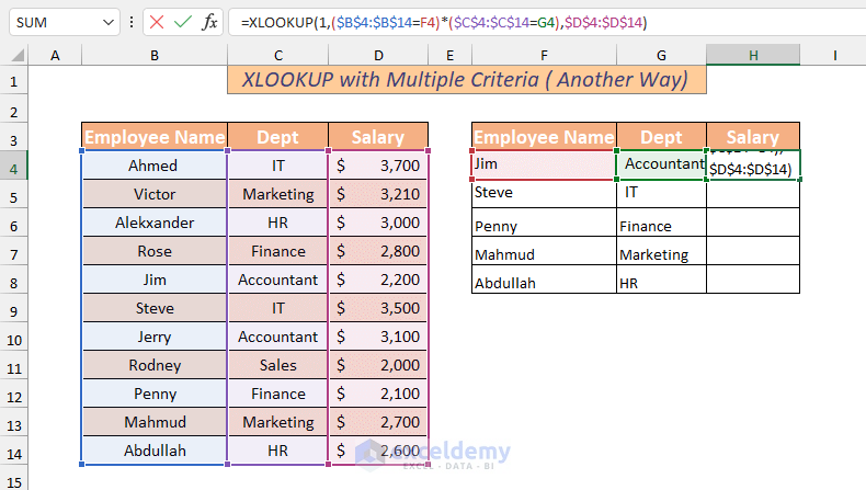Alternate way to XLOOKUP with Multiple Criteria