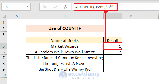 Using COUNTIF to find the specific character at the beginning of the data
