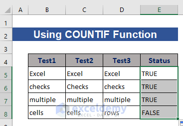 COUNTIF formula final result after checking multiple cells