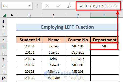 Remove Last Character in Excel Using LEFT Function