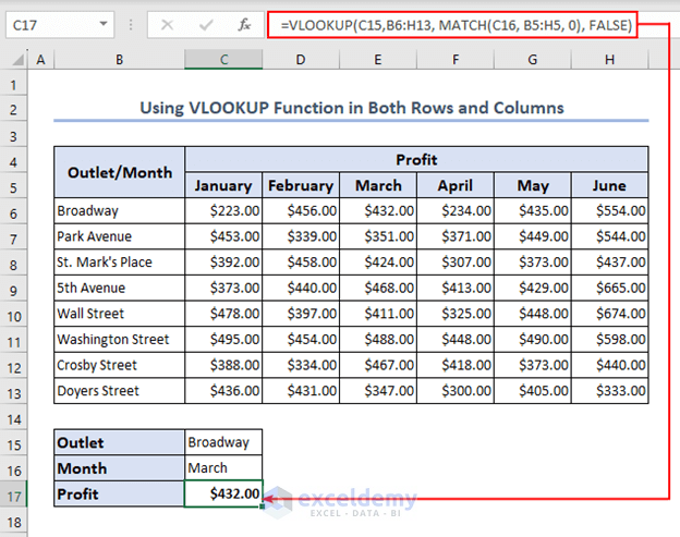 Using VLOOKUP & MATCH function to vlookup multiple values
