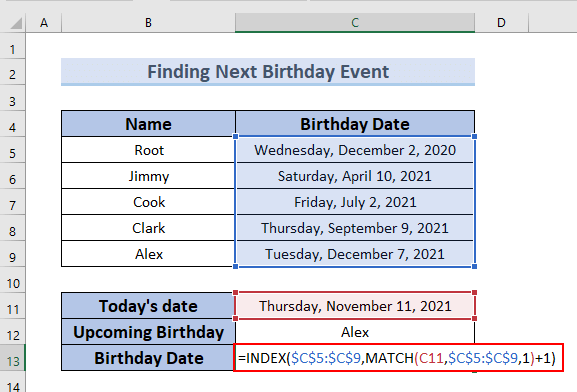 Employing Formula for Birthday Date