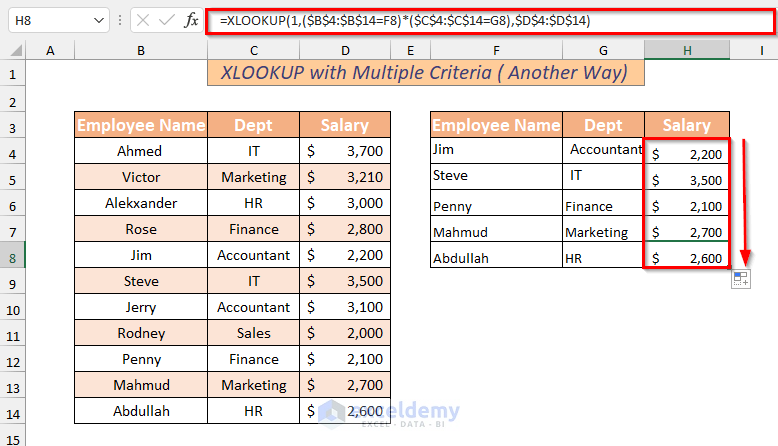 Alternate way to XLOOKUP with Multiple Criteria