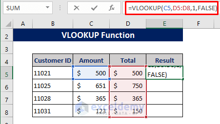 Excel VLOOKUP Function to Find Value in a Column