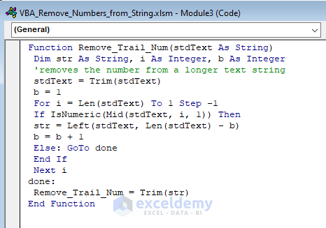 vba remove trailing numbers from string