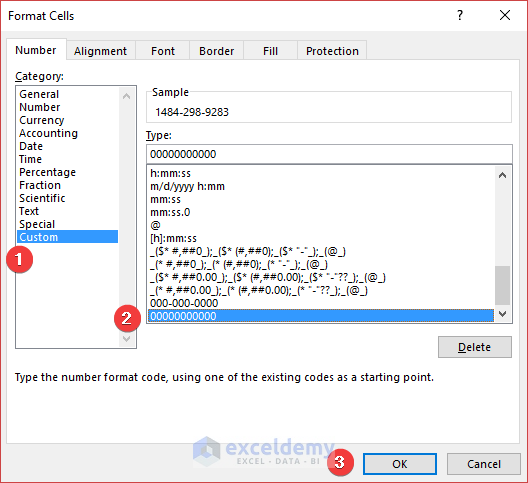 Use Format Cell Feature to Remove Dashes from Phone Numbers
