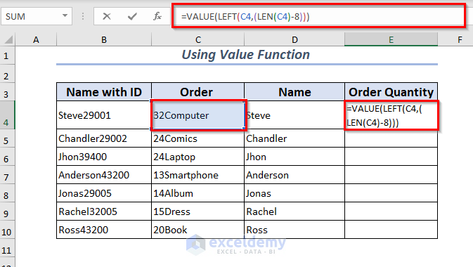 Using VALUE Function to remove multiple characters from right