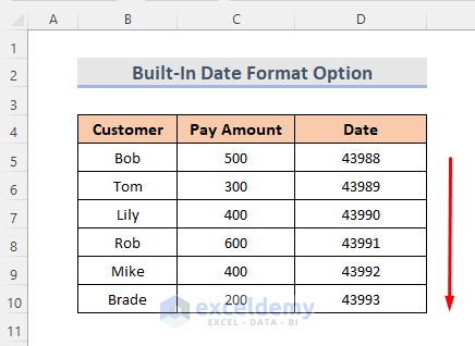 Built-In Date Format Option for Converting Number to Date