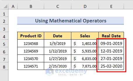 Convert Text to Date result by math operator