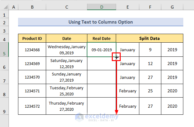 using fill handle to copy formula for complex data