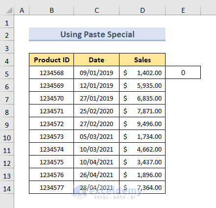 date in text format to use paste special method