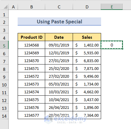copying 0 to convert text to date in excel