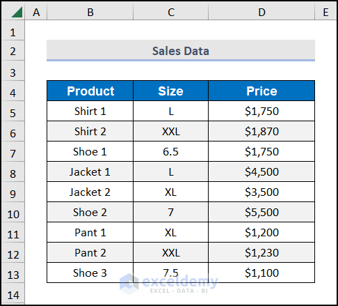 Data set for delete every nth row in excel