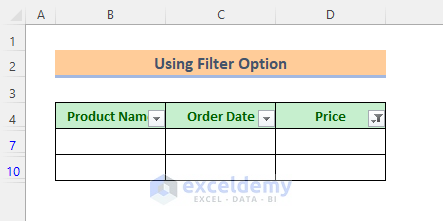 Filter Option to Remove Infinite Rows in Excel