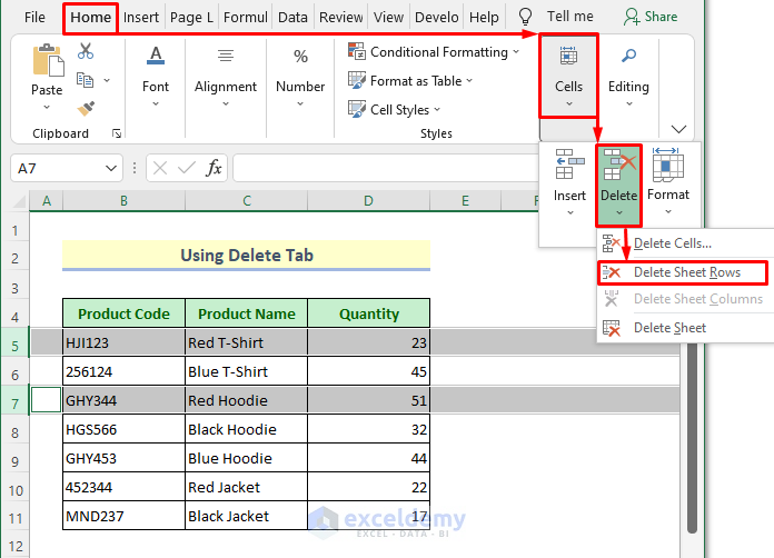 Delete Tab to Delete Rows in Excel That Go on Forever
